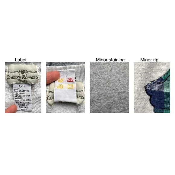 90s vintage plaid flannel cute kitten cat long sleeved pajama fleece sleep dress - Picture 10 of 10